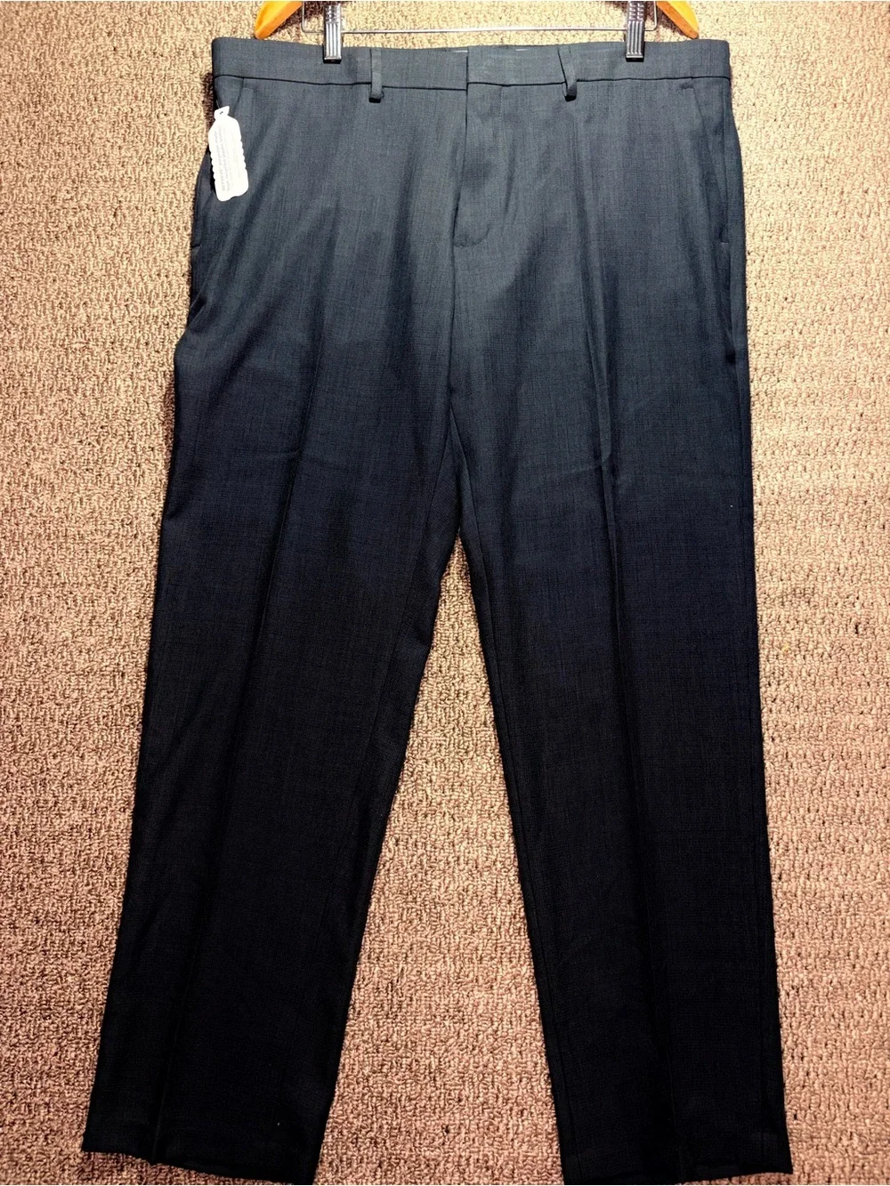 Pants Haggar Men's Wide-Leg Dress Pants in Charcoal 38W 30L